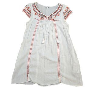 Joie White Embroidered Tunic Dress Size Medium